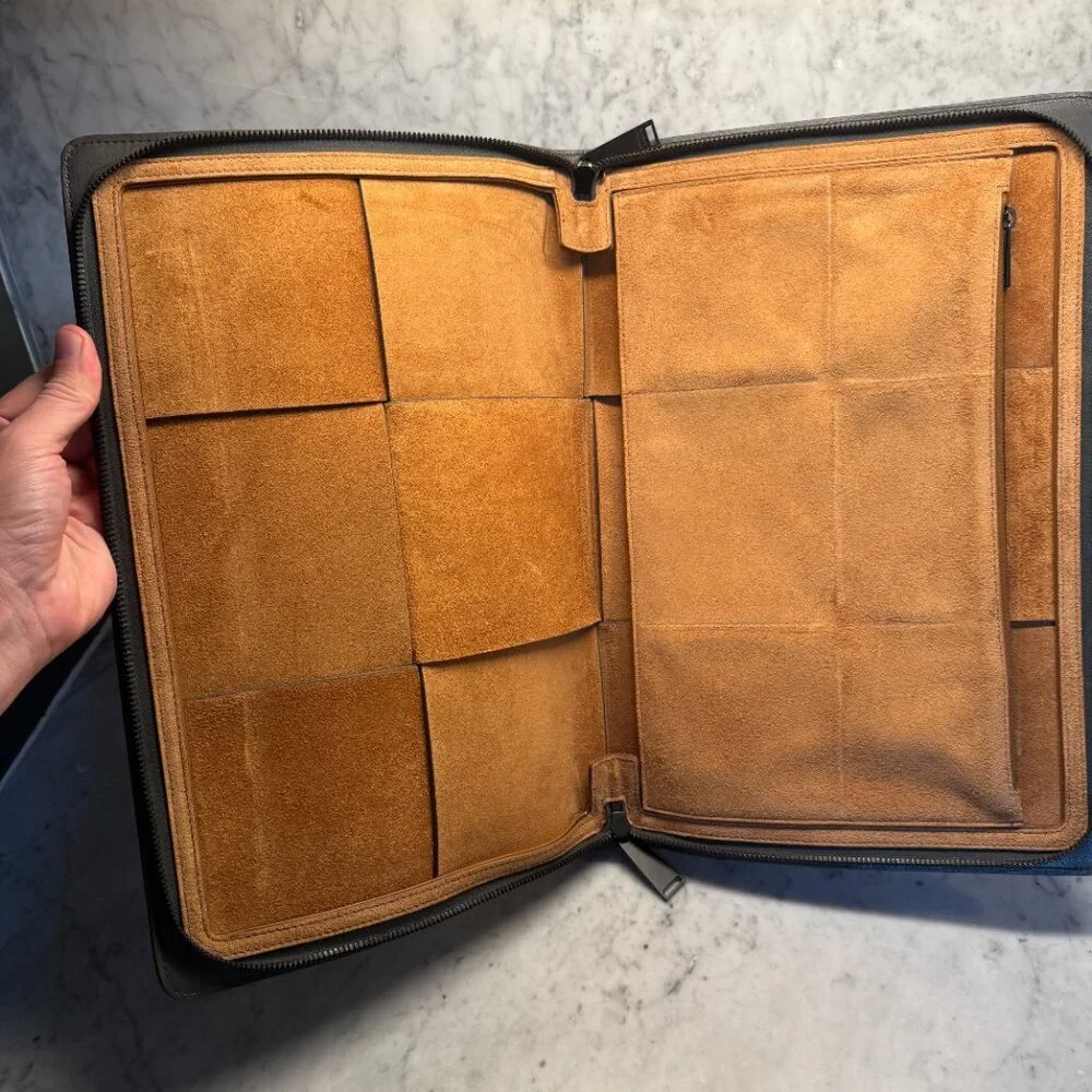 Bottega Veneta Arco Document Case in Intreccio Leather